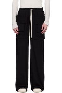 Черные широкие брюки-карго Hollywood Creatch с завязками на талии Rick Owens DRKSHDW