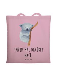 Mr. & Mrs. Panda Сумка-шоппер с изображением коалы и надписью, нежно-розового цвета