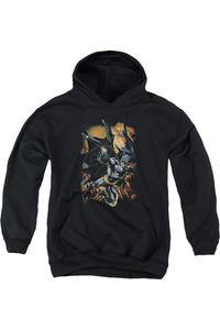 Батмен: худи с капюшоном и принтом "Граппл Файр" для детей Gildan, черный