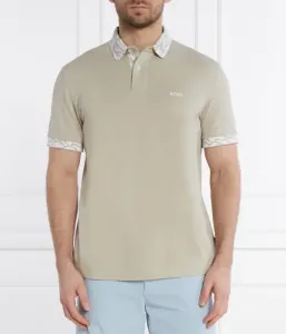 Поло Pe_Ocean_detailed regular fit Boss Orange, бежевый