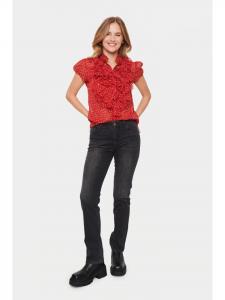 Приталенная блузка LiljaSZ с короткими рукавами в цвете Tango Red Drea Dot SAINT TROPEZ
