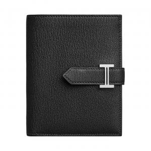 HERMES Кошелёк из козьей кожи Bearn Chevre Mysore женский 89 Noir Black