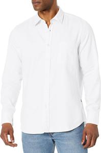 BOSS Мужская мягкая фланелевая рубашка на пуговицах, Blank White