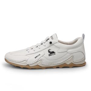 BECK Мужские белые низкие повседневные кроссовки с износостойким и водонепроницаемым покрытием, цвет White