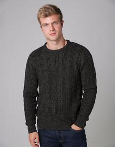 Джемпер Cable с круглым вырезом French Connection, темно-серый