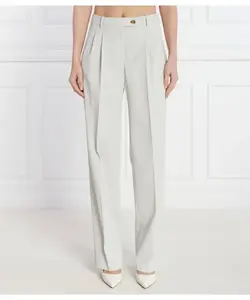 Шерстяные брюки Taleco1 Straight fit Boss, серый