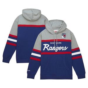 Толстовка с капюшоном Mitchell & Ness New York Rangers сине-серая Unbranded