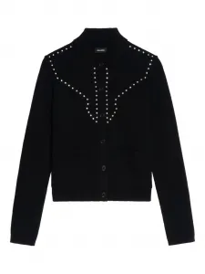 Кардиган с круглым вырезом, украшенный заклепками Zadig&Voltaire, черный