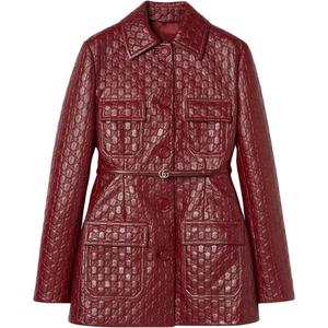 Кожаная куртка женская красный Gucci