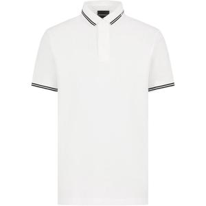 Поло с полосатым краем EMPORIO ARMANI, белый