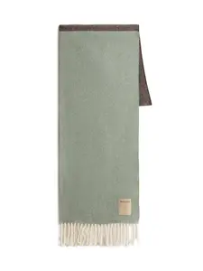 Шерстяной шарф с бахромой Woolrich, зеленый
