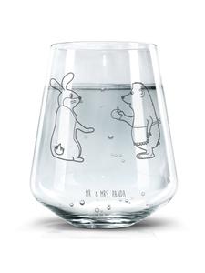 Стакан для питья с рисунком кролика и ежа, без надписей, прозрачный. Mr. & Mrs. Panda