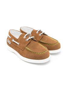 Замшевые туфли на палубе MSGM Kids, коричневый