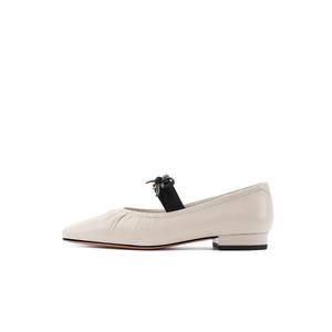 HARSON Женские туфли Мэри Джейн на массивном каблуке 2 см экрю, цвет Ecru