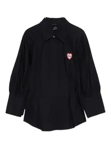 Топ с пышными рукавами и украшением в виде сердечек PINKO, черный