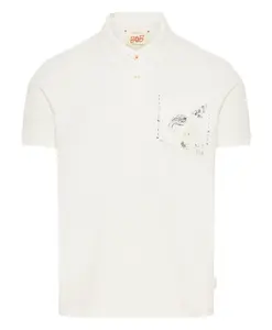 Классическая хлопковая рубашка-поло с пуговицами. Bob, белый