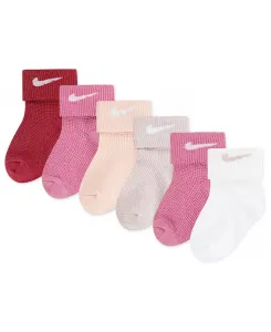 6 пар вафельных носков для мальчиков и девочек, малышей и детей Nike, розовый
