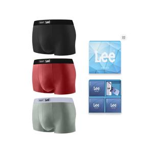 Мужские трусы боксеры упаковка 3 штуки Lee, черный