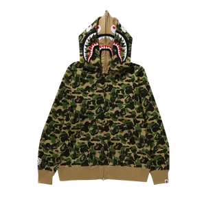 Худи BAPE ABC Camo Double Shark Full Zip 'Green', зеленый