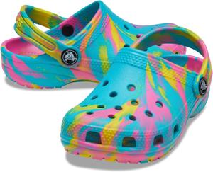 Сабо Classic Marbled Tie-Dye Clog Crocs, цвет Digital Aqua/Multi