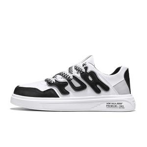 Bull charm Мужские устойчивые к истиранию низкие скейтерские кроссовки бело-черные, цвет White Black