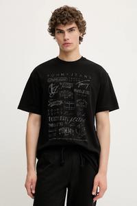 Хлопковая футболка Tommy Jeans, черный