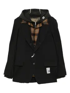 Многослойной жакет с капюшоном Maison Mihara Yasuhiro, черный