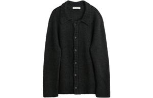 Кардиган с воротником поло в рубчик OUR LEGACY, цвет Dark Shadow Black