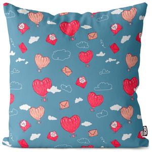 VOID Hearts Balloon Ride Воздушные шары Чехол на подушку Полиэстер Водонепроницаемая подушка для улицы и дома Размер: 60 x 60 см