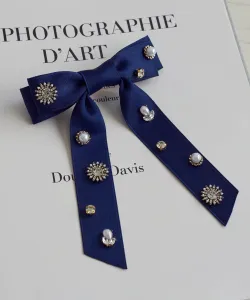 Декоративная заколка из атласной ленты Goldy, цвет Blue