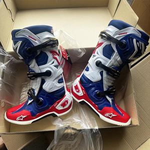 ALPINESTARS PROTECTS Мотоциклетные ботинки Xingyueyezhuanbo T10 trail, антиударные, гоночные, экипировка для райдера, обувь для гонок, всесезонные, мужские, лимитированная серия, красно-бело-синие 3372, размер 44.5