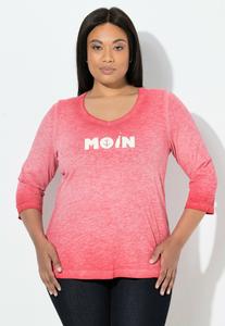 Топ Ulla Popken Long sleeved top, Lychee/Light Pink