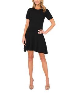 Короткий рукав, круглый вырез с застежкой на спине, ажурная вязка и резинка Ted Baker, черный