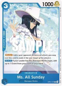 Карточная игра Ms. All Sunday (Promotion Pack 2023) (OP01-079) One Piece Promotion Cards