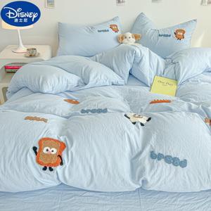Disney Комплект постельного белья на кровать 1,5 м: пододеяльник 200x2, простыня, наволочки, цвет молочно-голубой, вышивка полотенцем
