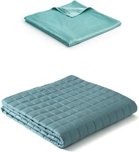 Утяжеленное одеяло YnM Exclusive Weighted Blanket 3.0 152х203 см, 6,8 кг с чехлом на 3-сторонней молнии, цвет Sea Grass