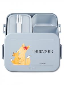 Mr. & Mrs. Panda MEPAL Bentobox с изображением лисы и надписью, пастельно-голубой цвет
