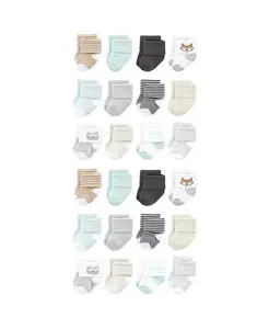 Детские махровые носки из хлопка для мальчиков, 24 пары Luvable Friends, серый