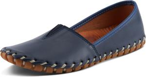Женские мокасины Spring Step Kathaleta из премиальной кожи - удобные балетки с мягкой стелькой, резиновой подошвой и элегантной строчкой, темно-синий