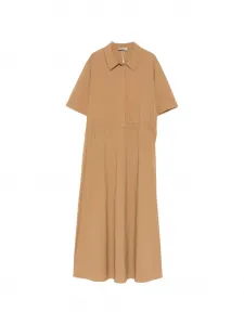 Платье миди с воротником и сборкой Herno, бежевый