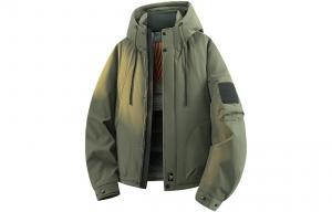 Пуховик Unisex Hooded Thickened Down ZIAREL, army зеленый[removable logo]