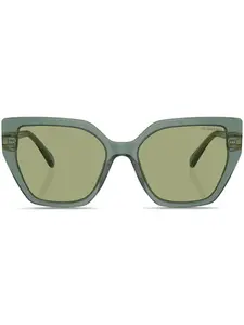 Солнцезащитные очки в оправе 'кошачий глаз' с кристаллами Swarovski, зеленый
