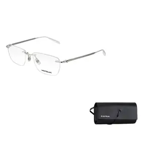 MONTBLANC Металлическая квадратная оправа для очков унисекс, Silver