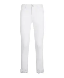 Белые брюки-капри с кружевной отделкой Liu Jo, белый