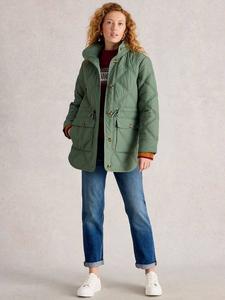 Стеганое пальто Edie White Stuff, Dusty Green