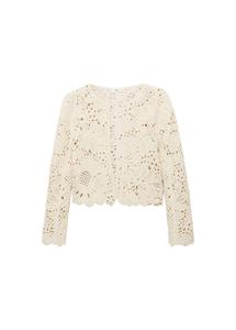 Вязаный кардиган MANGO Isabel, Nude