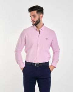 Однотонная мужская оксфордская рубашка обычного размера Spagnolo, розовый