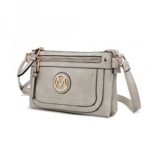 Женская сумка через плечо Elaina из веганской кожи с несколькими карманами Mkf Collection от Mia K MKF Collection, серый