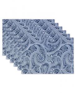 Уличные салфетки с принтом пейсли, набор из 6 шт Design Imports, синий
