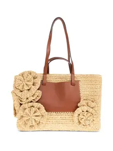 Сумка-шоппер с розовым принтом Ulla Johnson, нейтральный